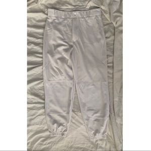 White Unisex Baseball Pants